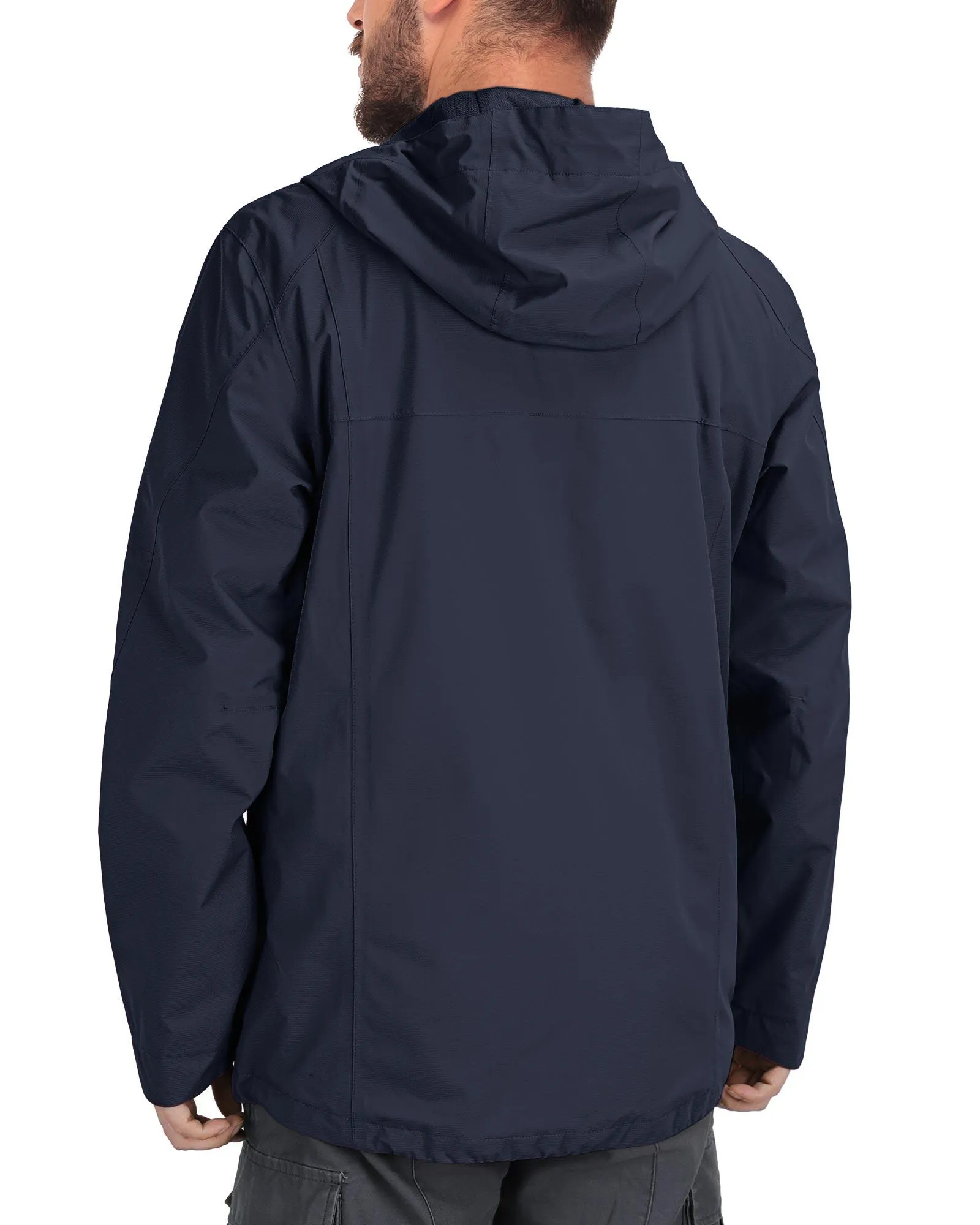 1.39 lbs 10000mm W/P Index 10000 Level Breathable Men's Packable Rain Jacket with 4 Multi Pockets