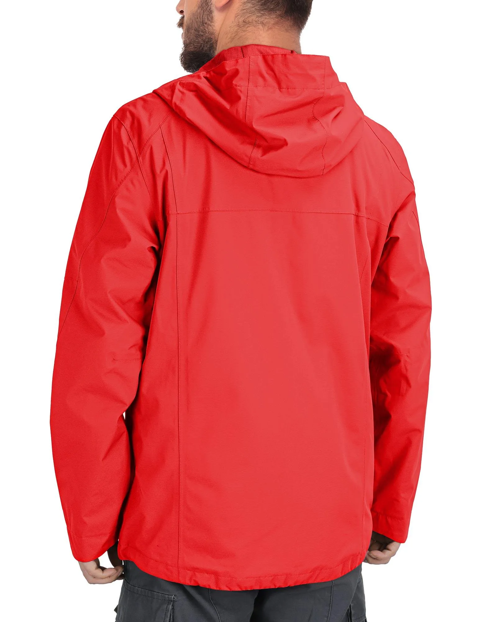 1.39 lbs 10000mm W/P Index 10000 Level Breathable Men's Packable Rain Jacket with 4 Multi Pockets