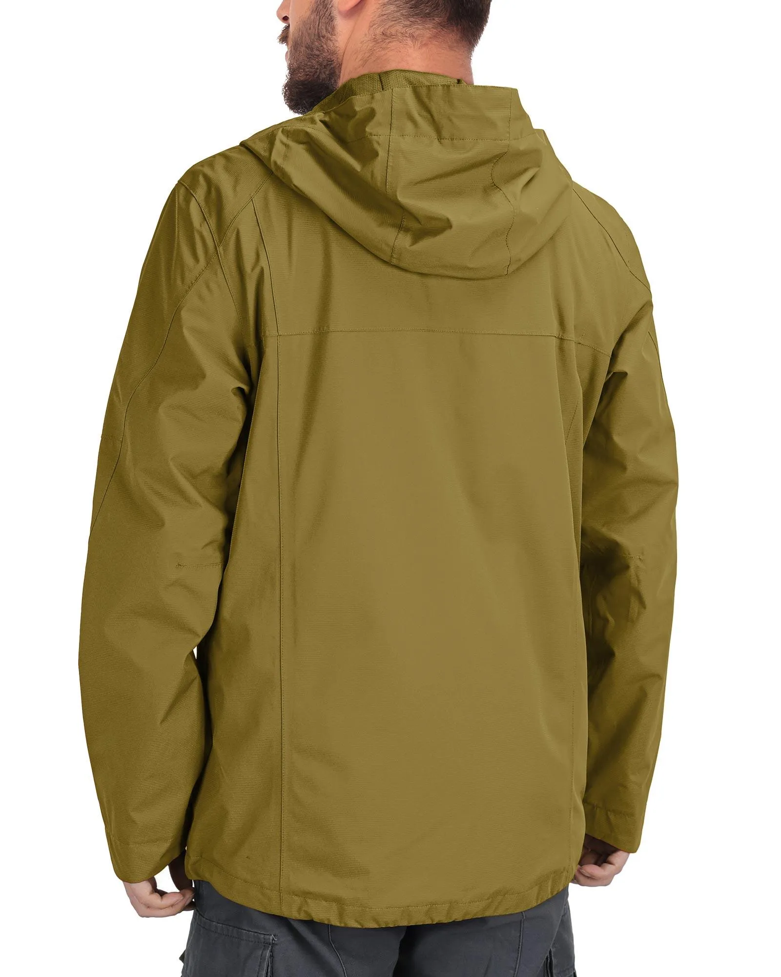 1.39 lbs 10000mm W/P Index 10000 Level Breathable Men's Packable Rain Jacket with 4 Multi Pockets