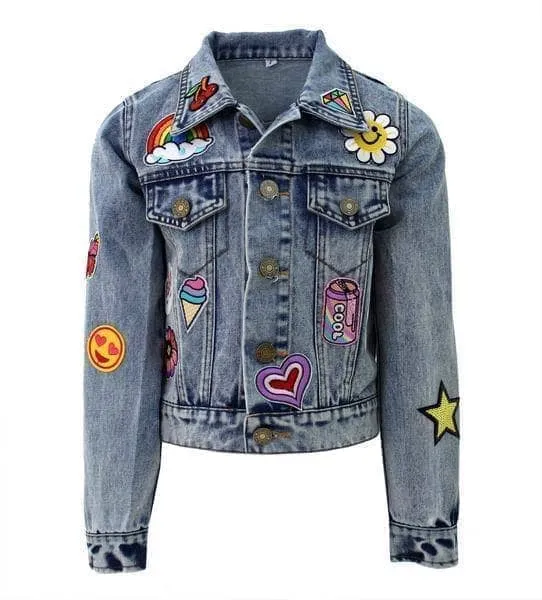 All About The Patch Crop Denim Jacket