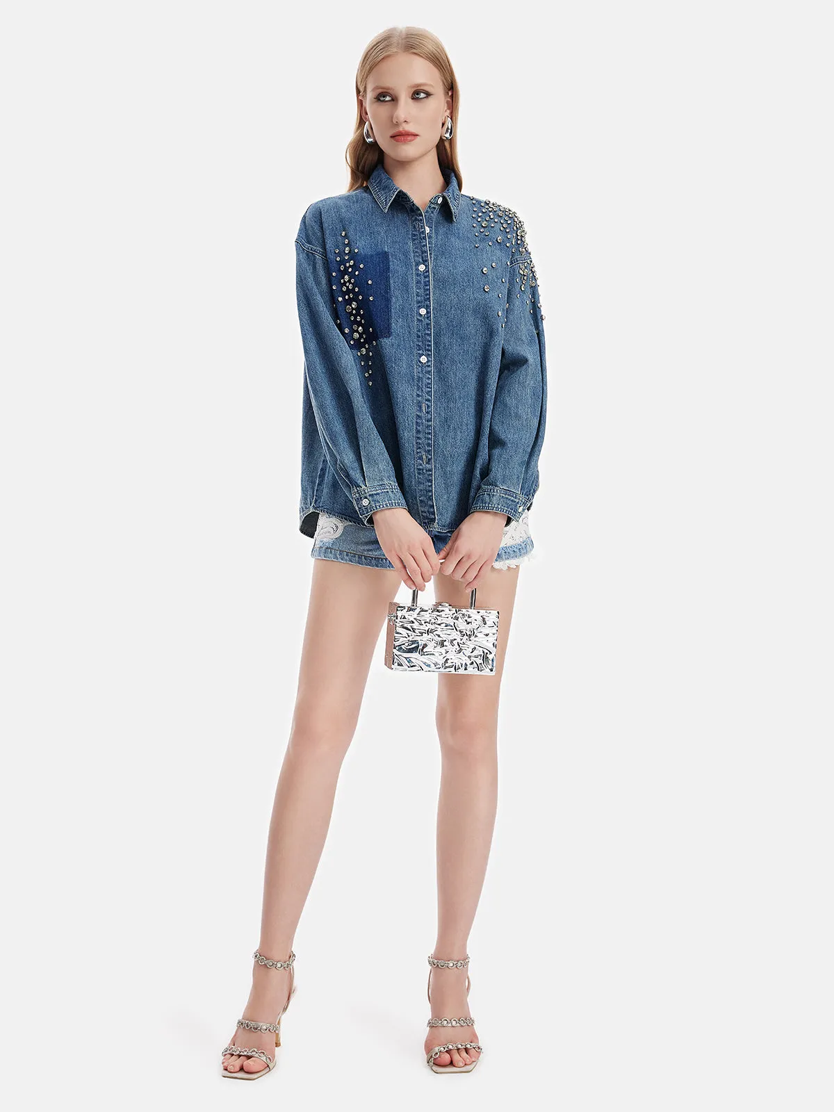 Beaded Denim Shirt