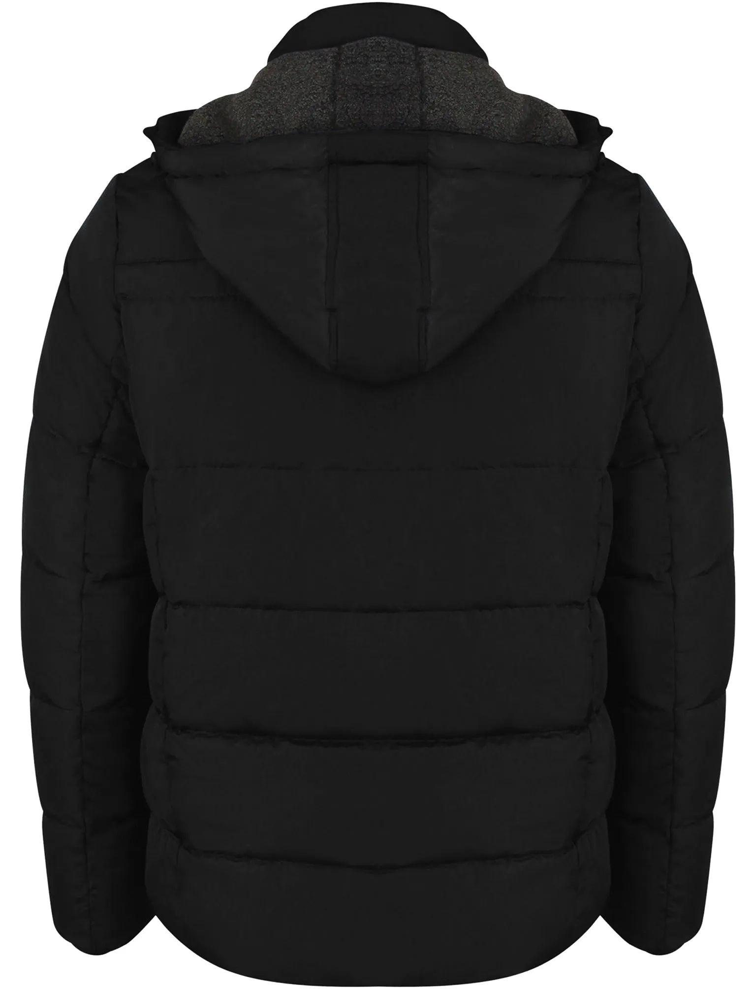 Bennett Quilted Coat with Detachable Sherpa Lined Hood in Black - Dissident