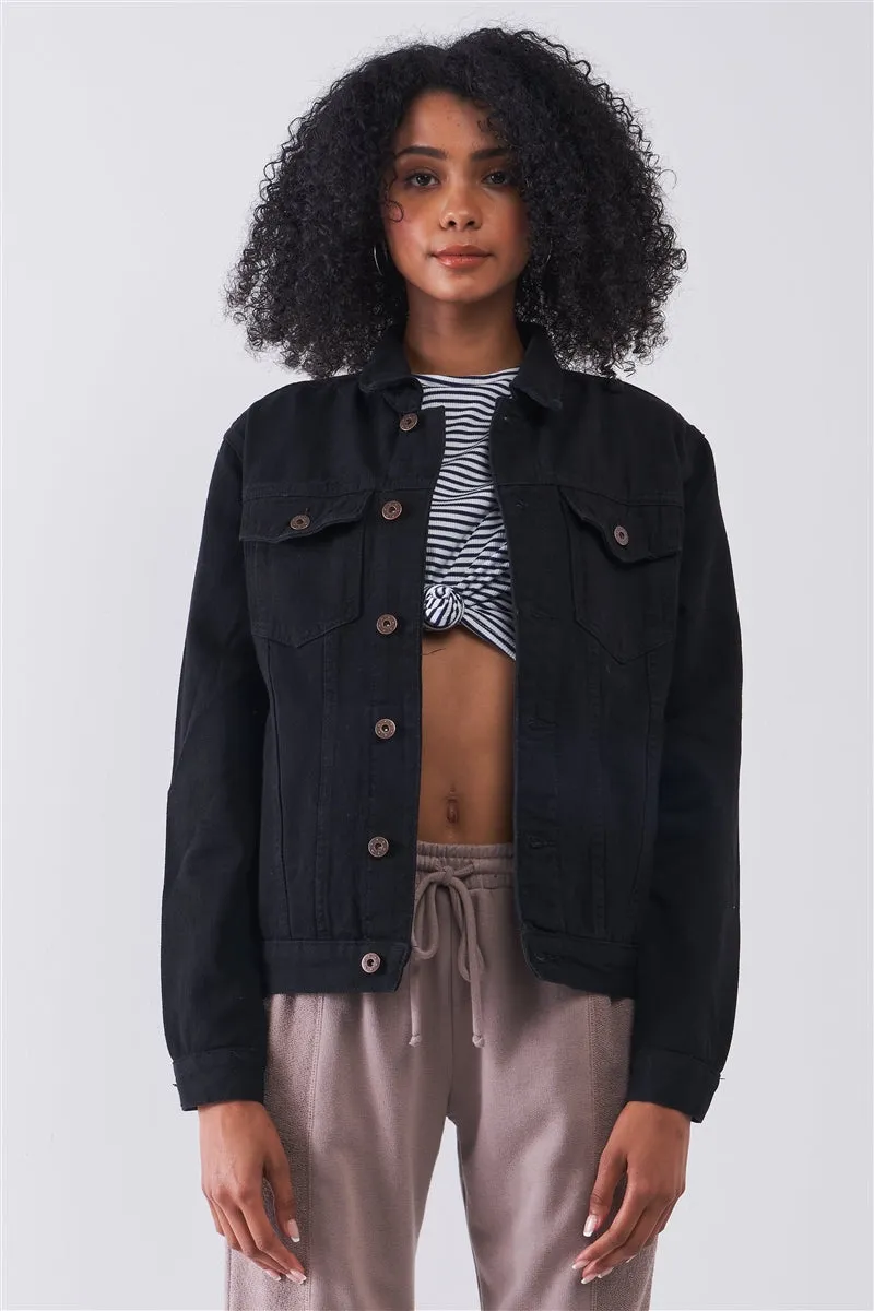 Black Oversized Classic Denim Jacket