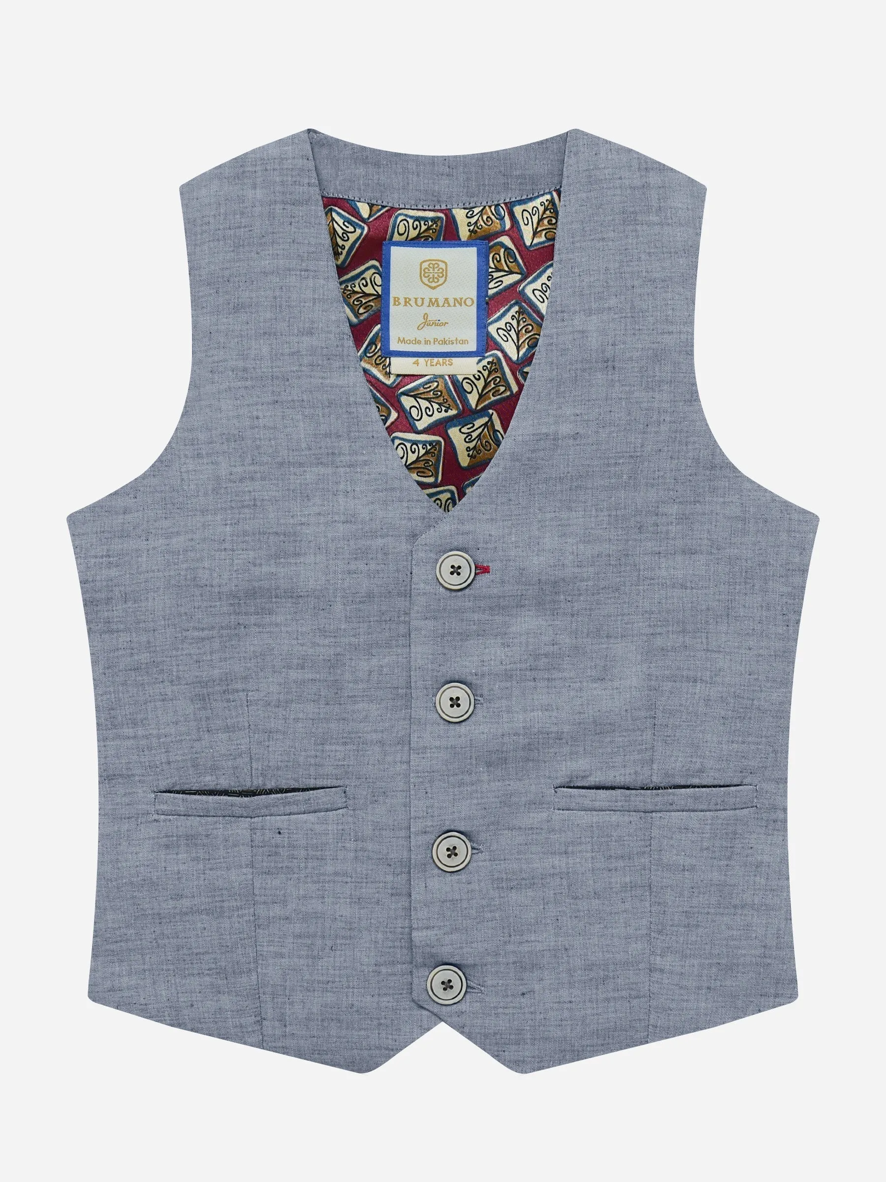 Blue Chambray Suit Waistcoat