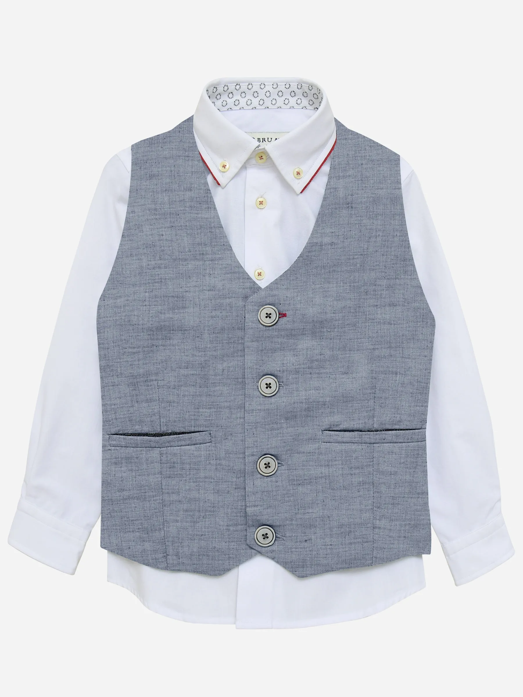 Blue Chambray Suit Waistcoat