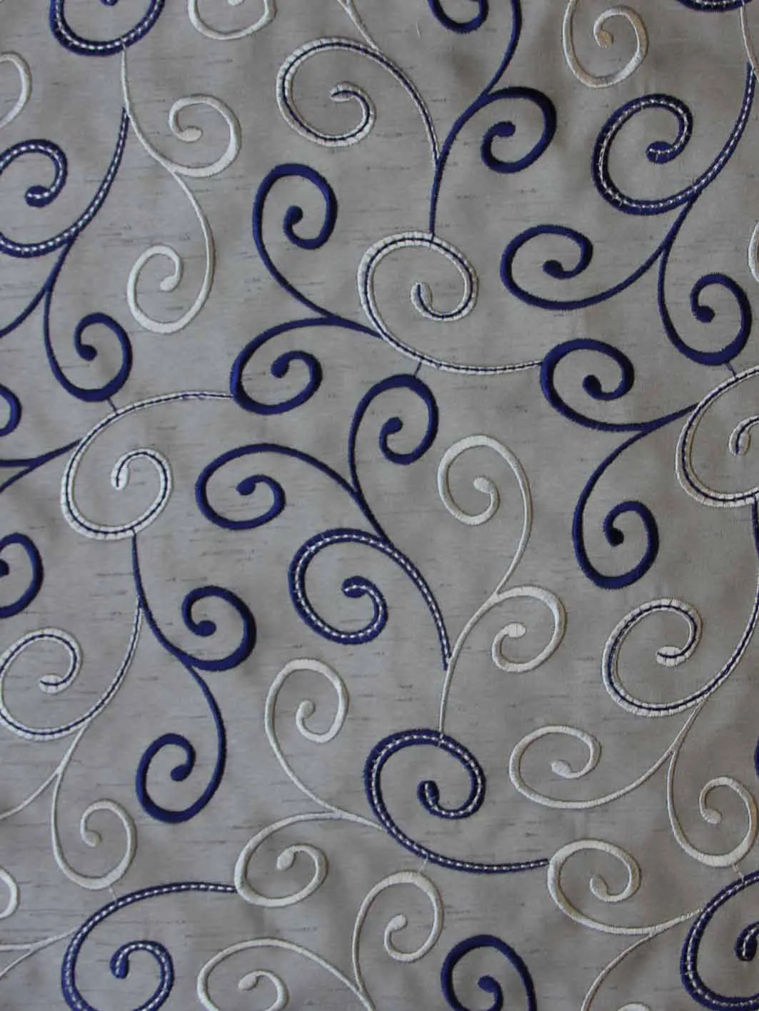 Blue Embroidered Waistcoat Fabric - Manhattan