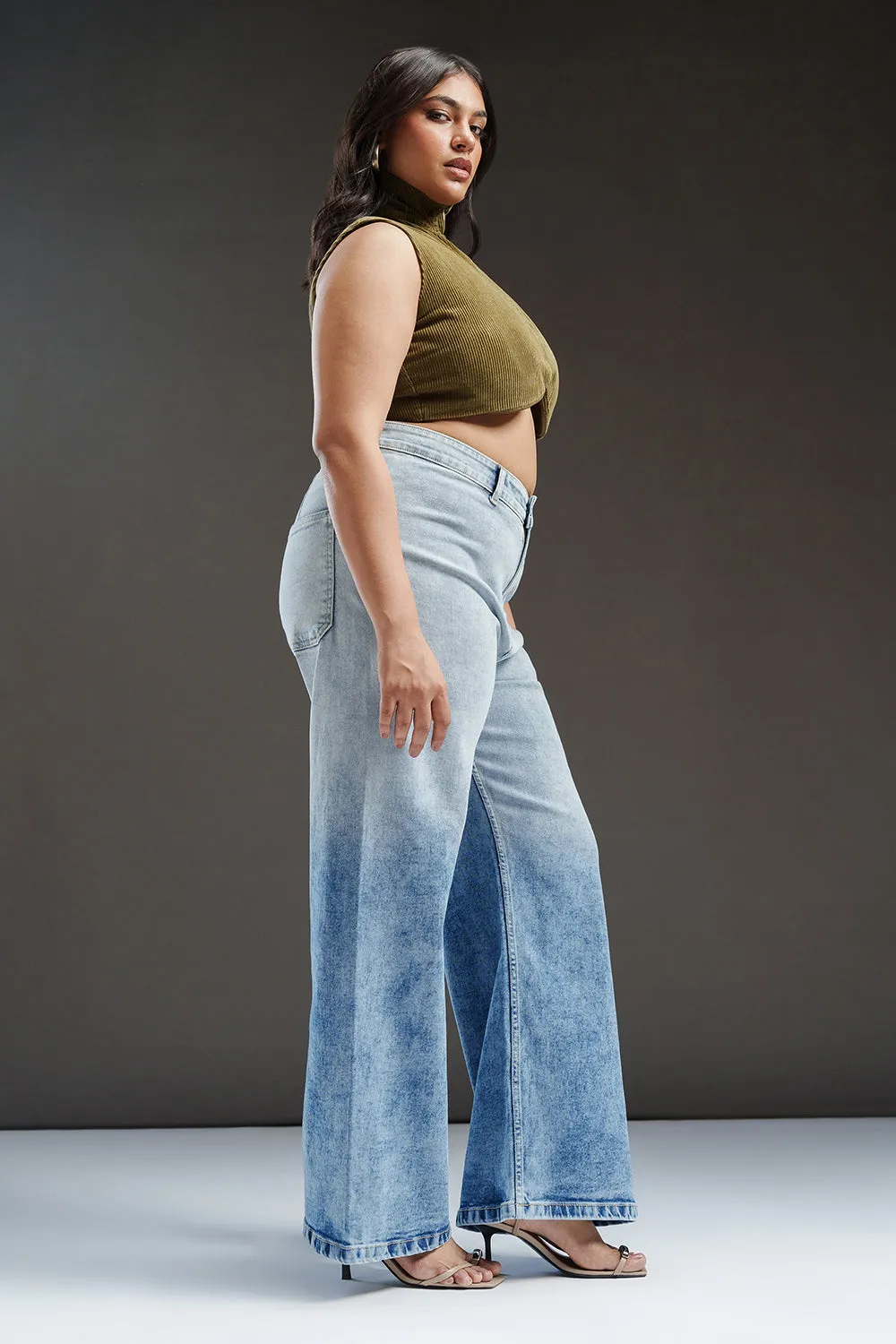 Bluemarine Curve Retro Flare Stretch Jeans