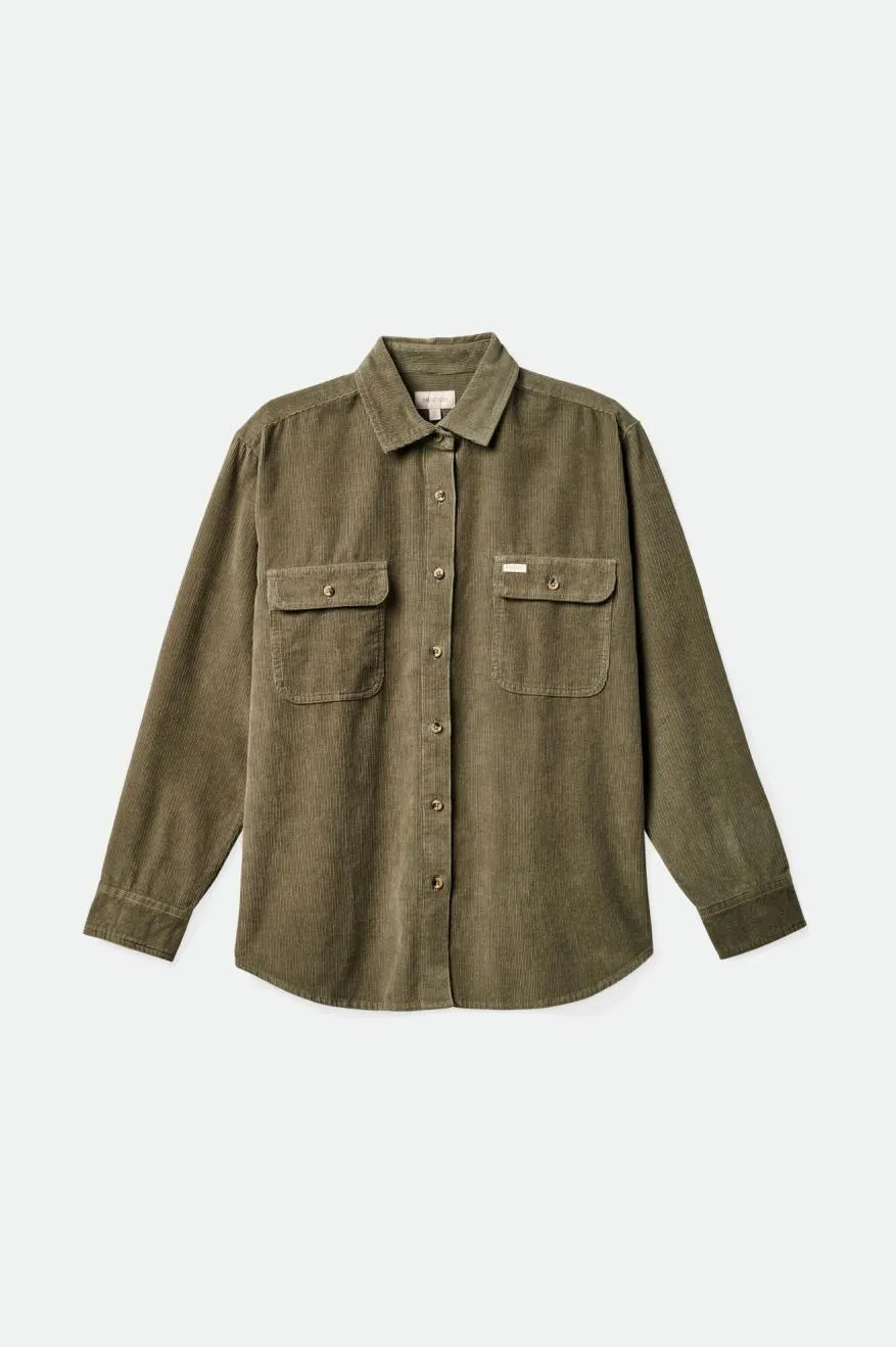 Bowery Boyfriend Corduroy L/S Overshirt - Olive Surplus