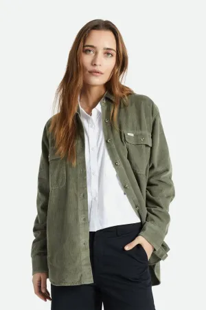 Bowery Boyfriend Corduroy L/S Overshirt - Olive Surplus