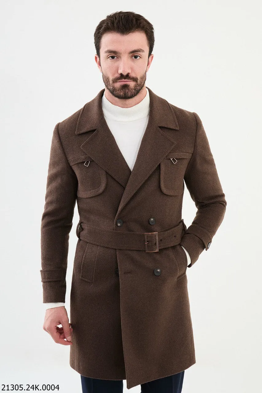 Brabion Marco Slim Fit Brown Coat