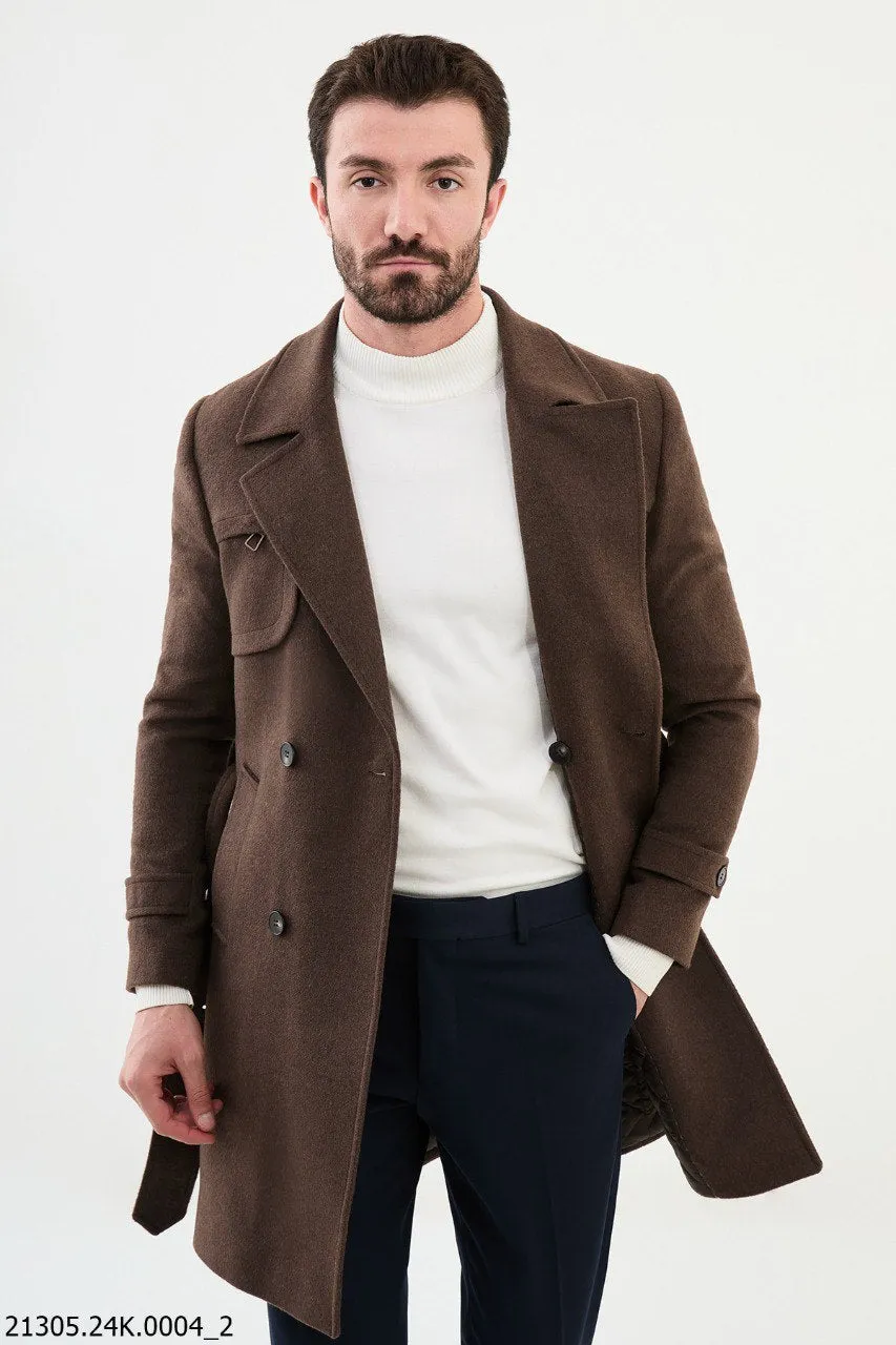 Brabion Marco Slim Fit Brown Coat