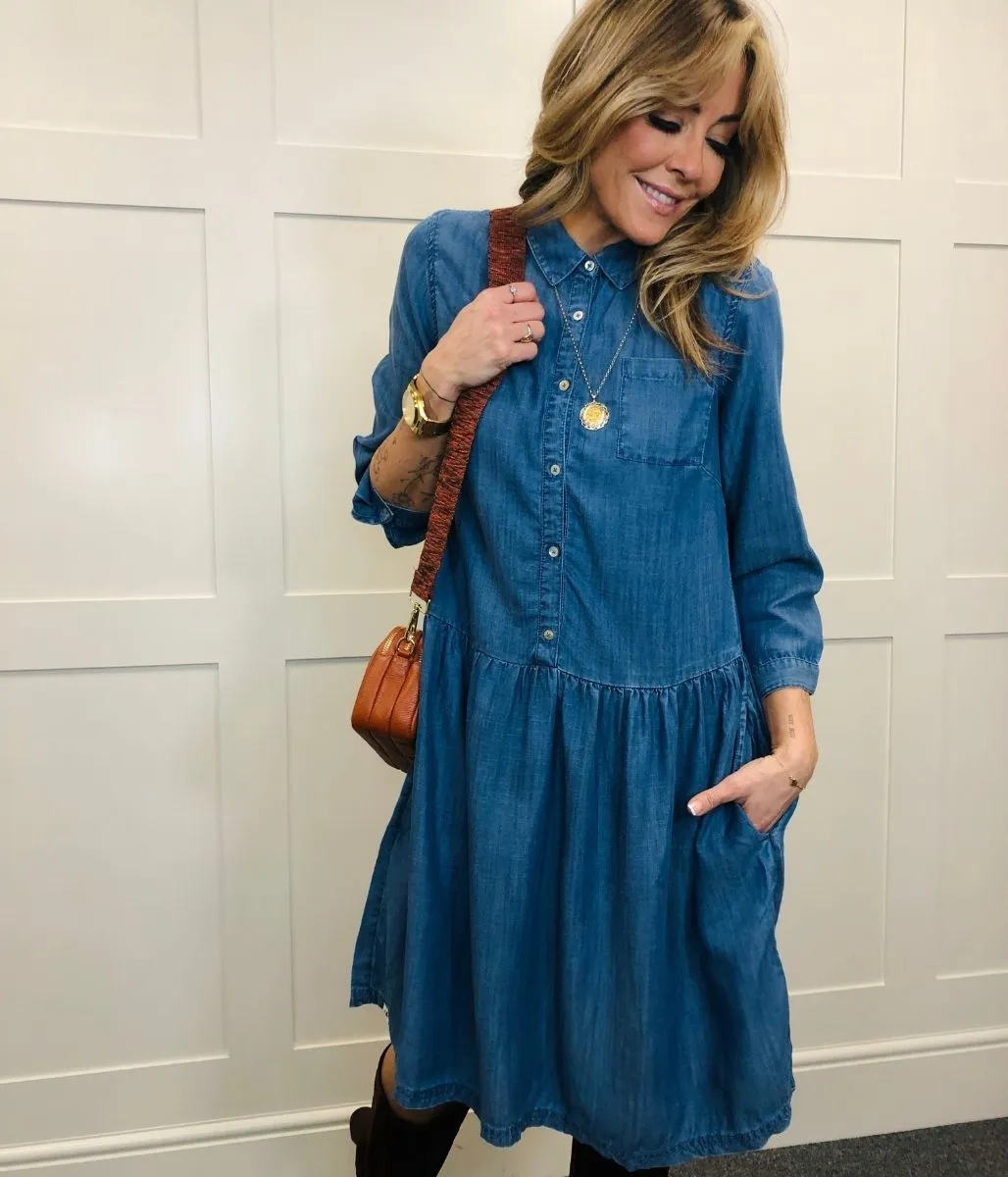 Brakeburn Relaxed Fit Denim Shirt Dress