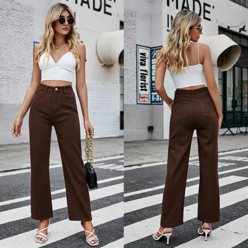 Brown High Rise Flared Jeans