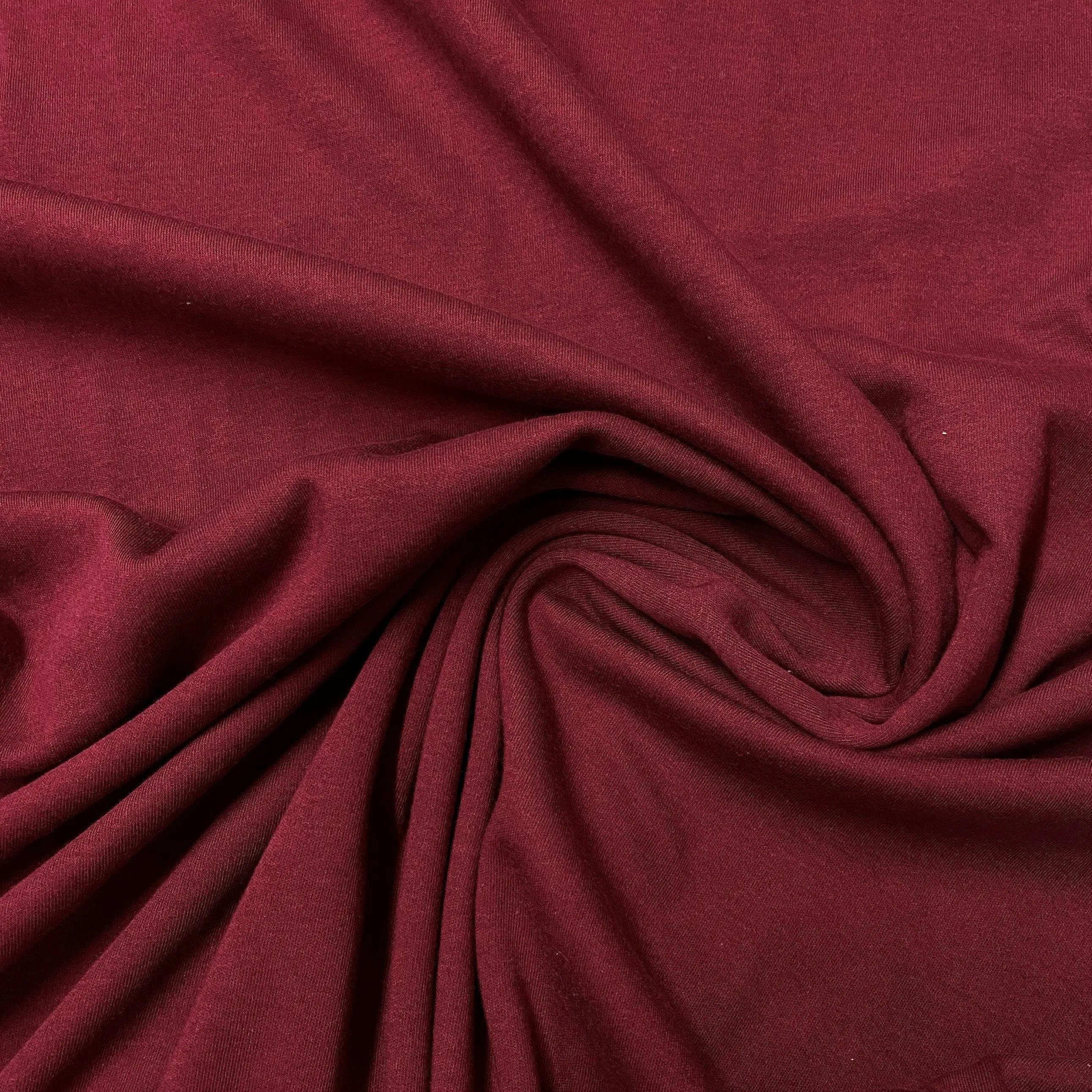 Burgundy Cotton Interlock Fabric