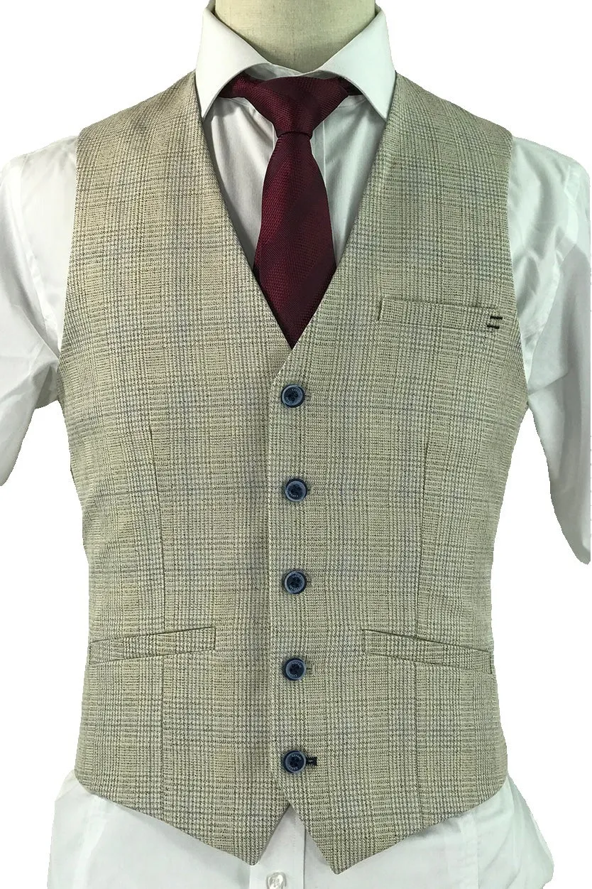 Caridi Beige Steampunk Waistcoat