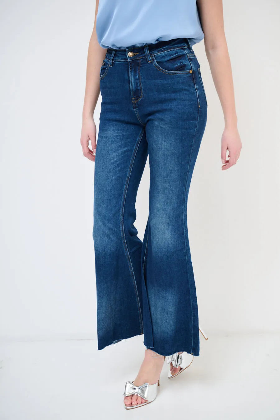 Classic denim flared pants wholesale