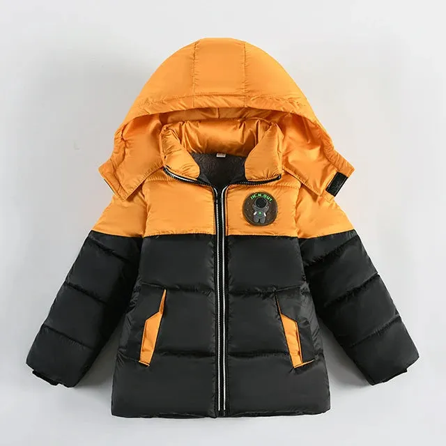 Cold Winter Boys Jacket For Children Coats Kids Warm Hooded Outwear Thick Fleece Coat For Baby Boy Clothes Costume 2 3 4 5 6 Y