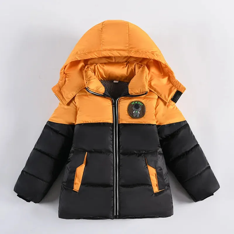 Cold Winter Boys Jacket For Children Coats Kids Warm Hooded Outwear Thick Fleece Coat For Baby Boy Clothes Costume 2 3 4 5 6 Y