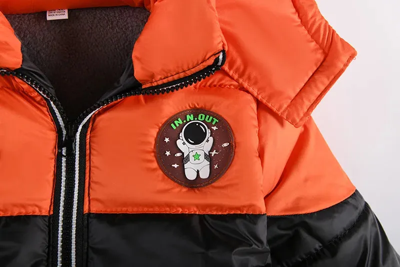 Cold Winter Boys Jacket For Children Coats Kids Warm Hooded Outwear Thick Fleece Coat For Baby Boy Clothes Costume 2 3 4 5 6 Y