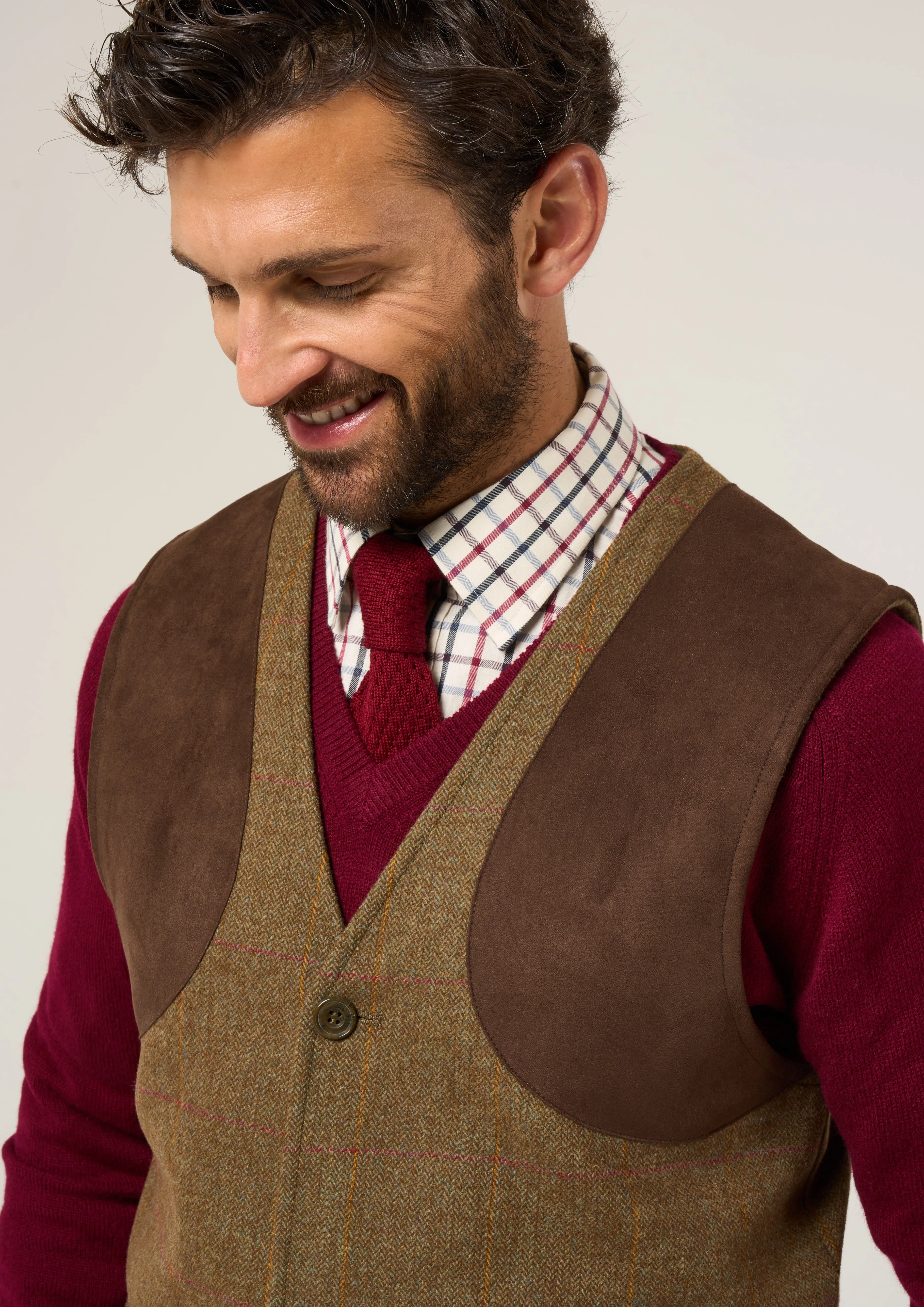 Combrook Men's Tweed Shooting Waistcoat in Hawthorn - Shooting Fit