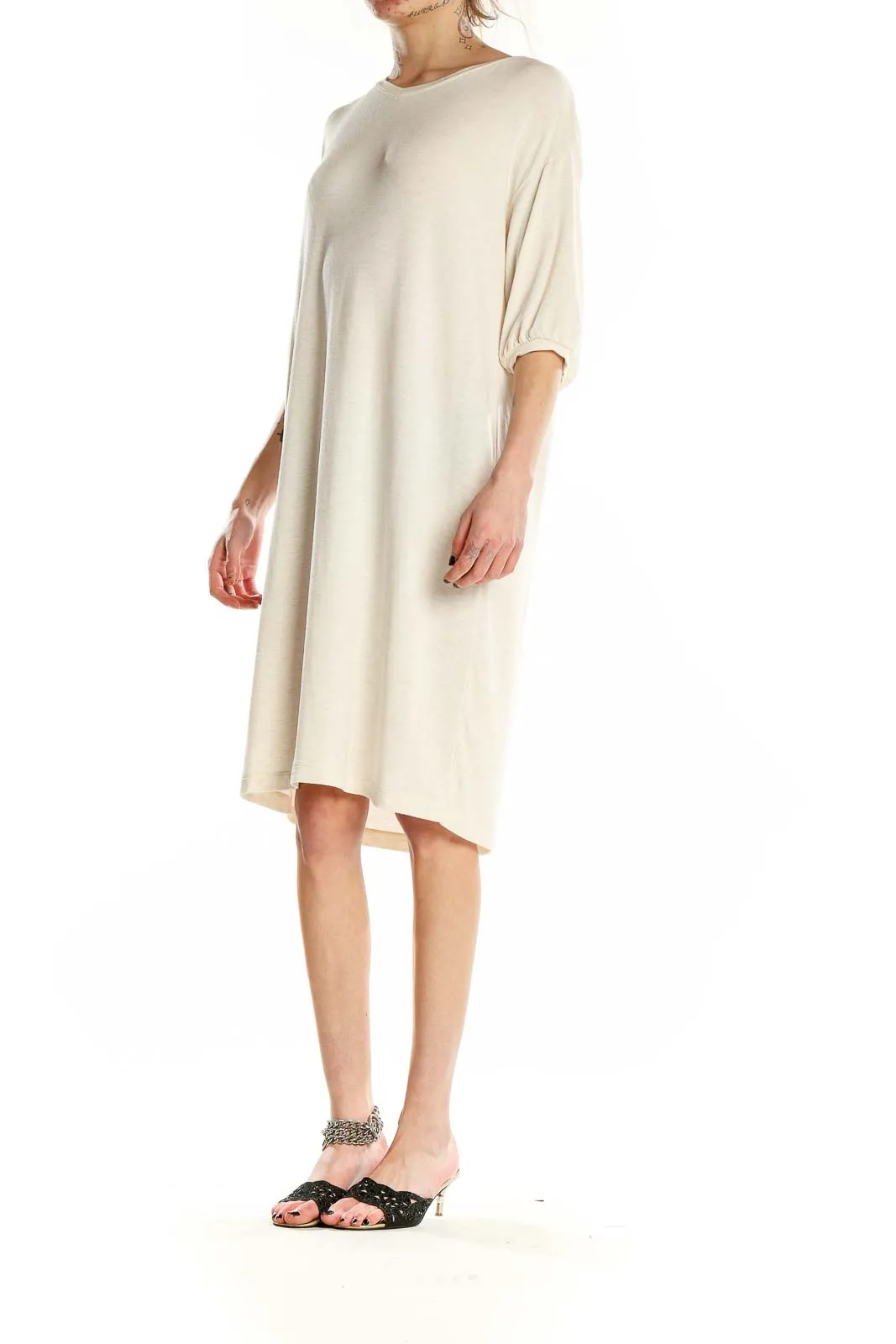 Cream Relaxed Fit T-Shirt Dress