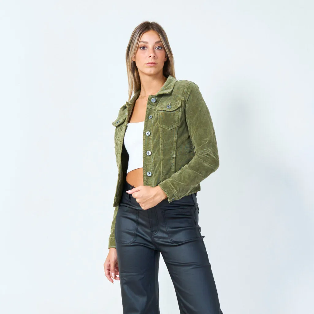 Cropped corduroy jacket wholesale