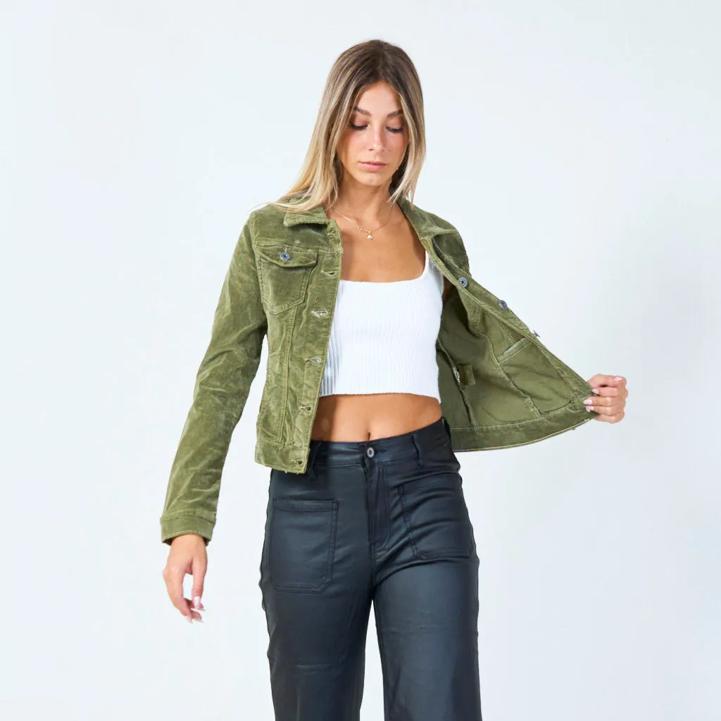 Cropped corduroy jacket wholesale