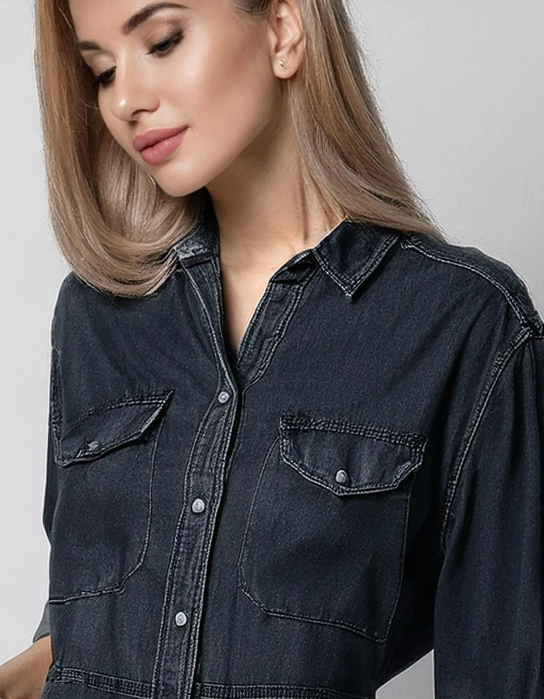 Dark Denim Shirt Dress