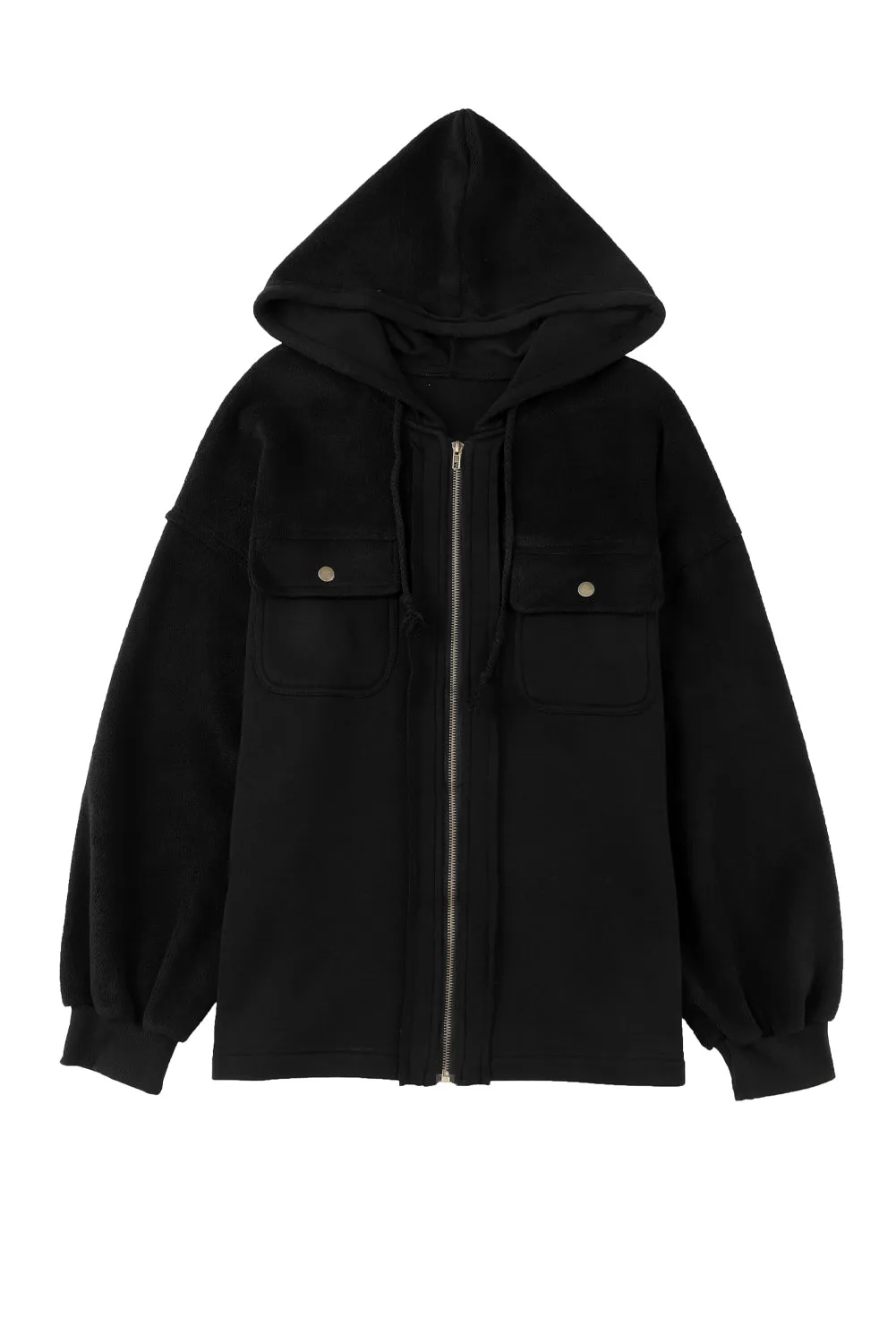 Drawstring Hood Zip Up Jacket