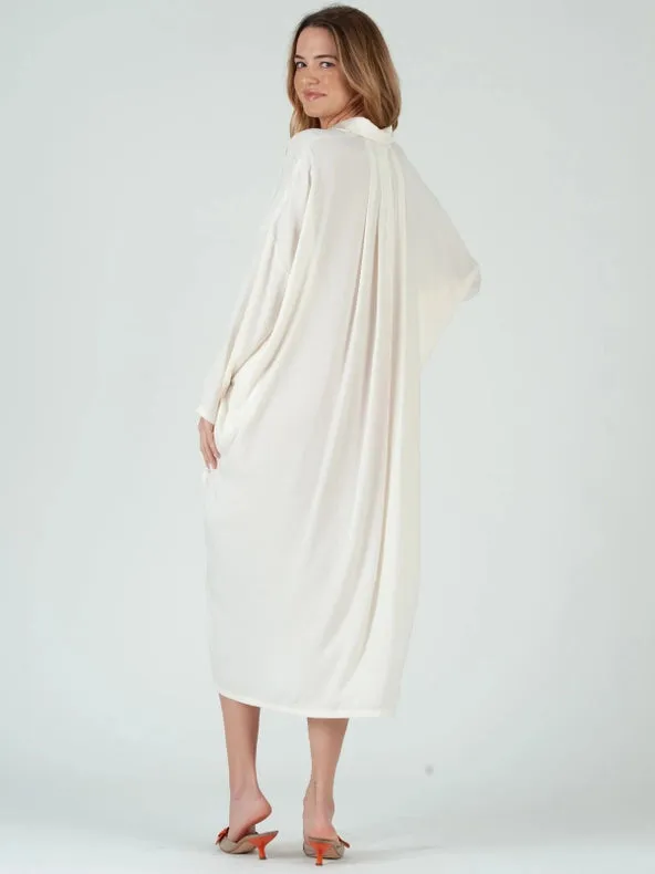 Ellie Boho Maxi Shirt Dress-Ivory