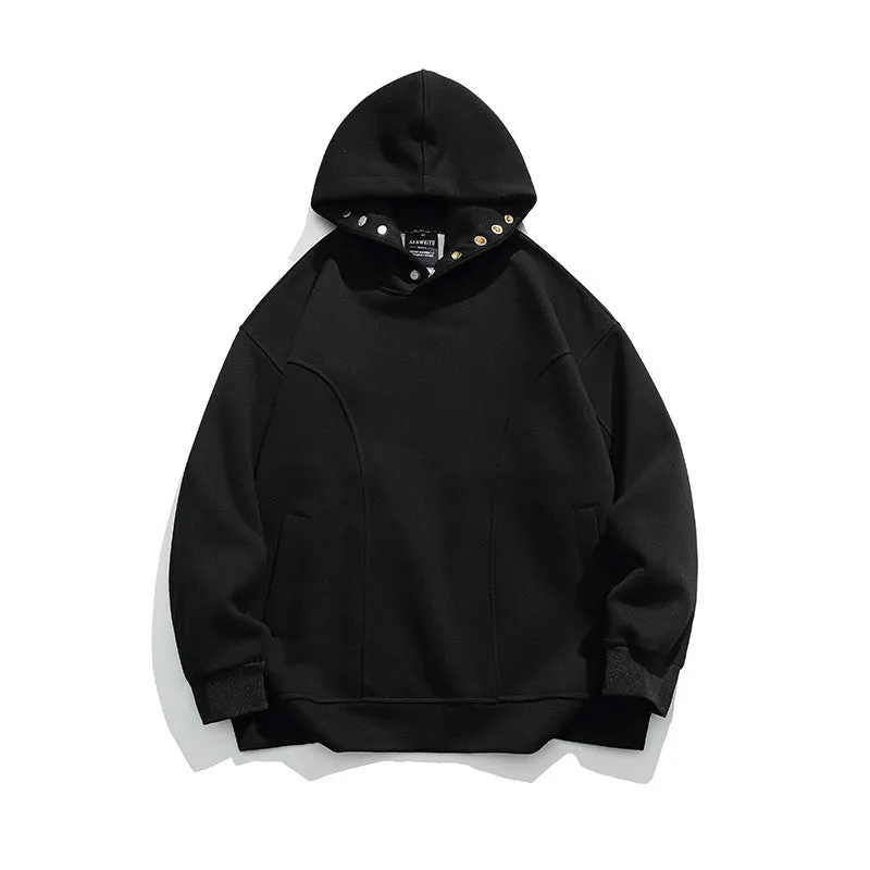 Felpa skilled rivet hoodies design black sweatshirt men's hip-hop casual street couple hoodies