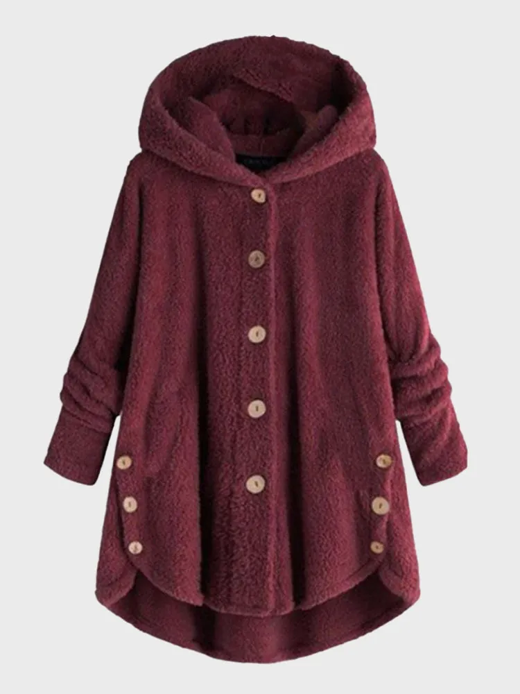 Fluffy Faux Hoodie Fleece Coat