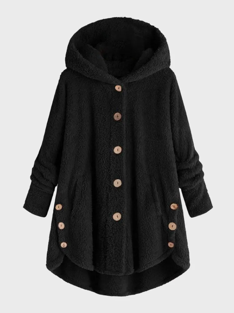 Fluffy Faux Hoodie Fleece Coat