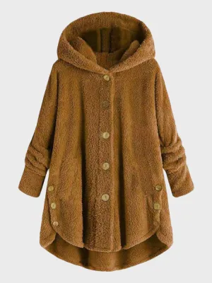 Fluffy Faux Hoodie Fleece Coat