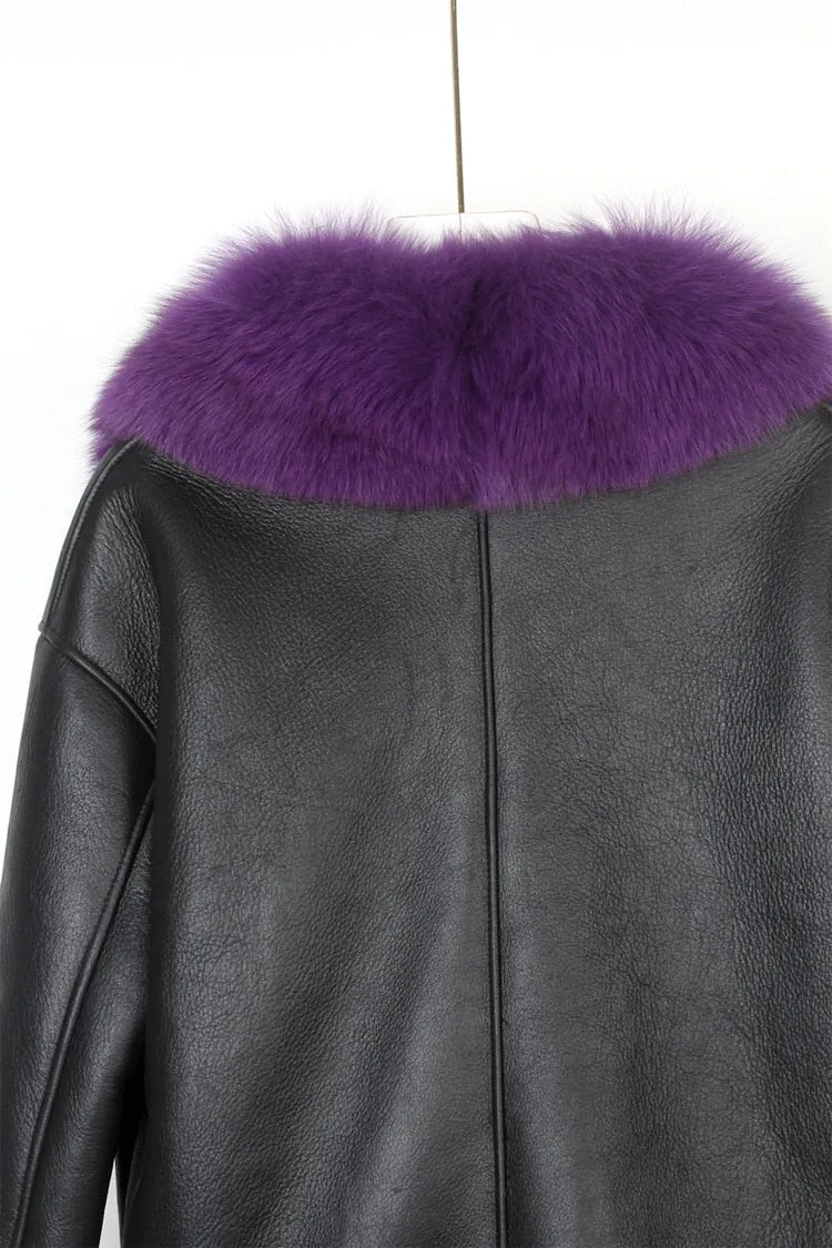 Fox Fur Collar Motorcycle Coats