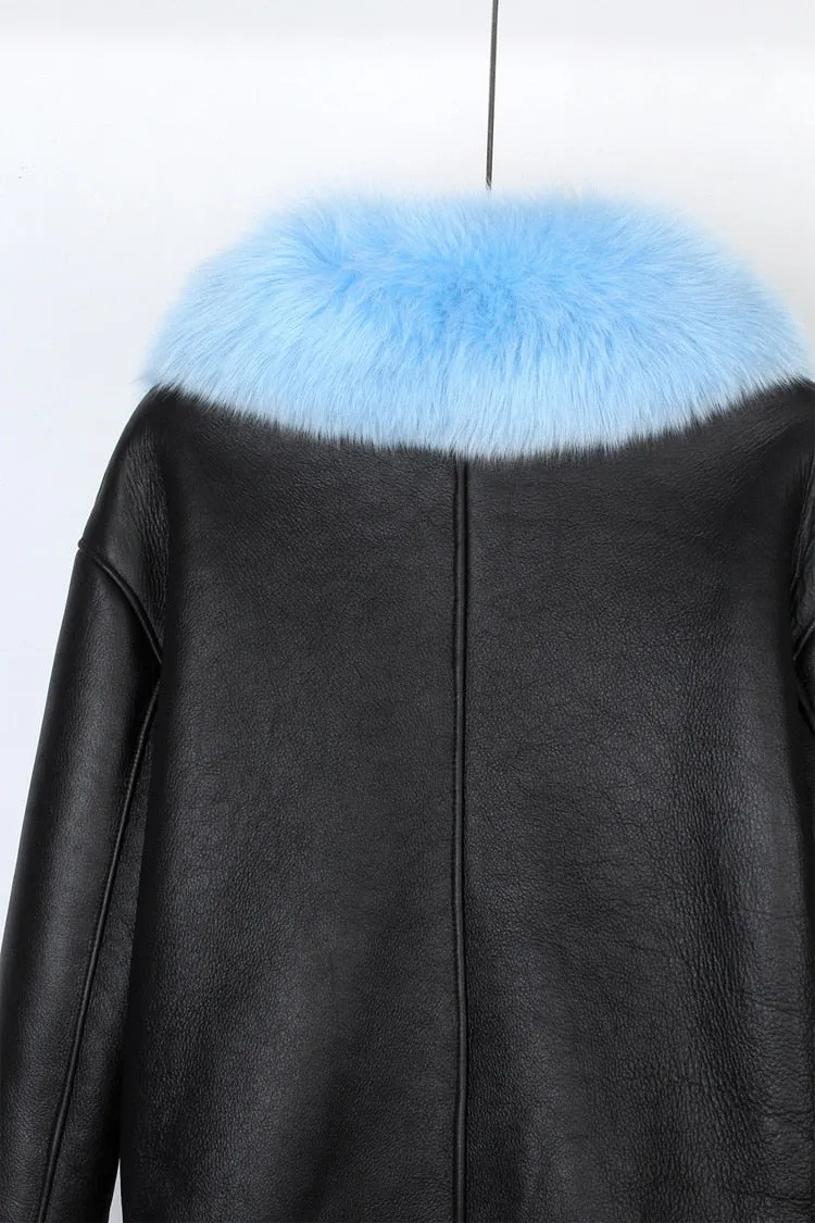 Fox Fur Collar Motorcycle Coats