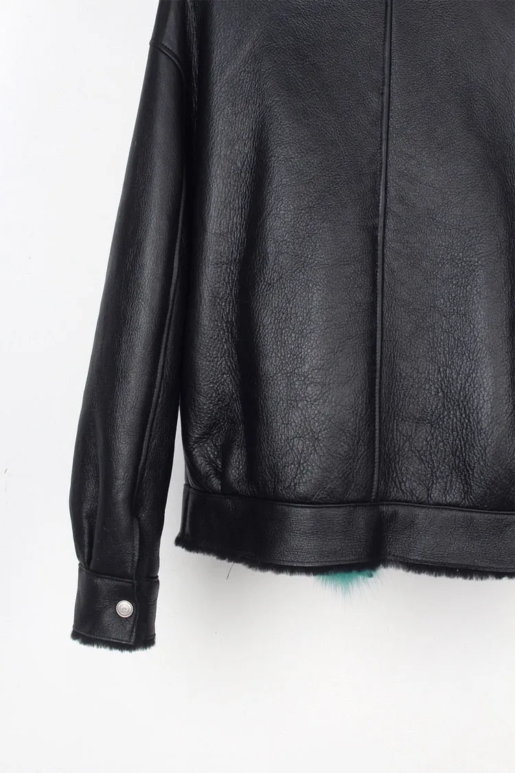 Fox Fur Collar Motorcycle Coats