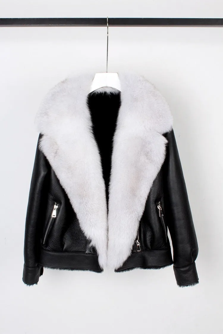 Fox Fur Collar Motorcycle Coats