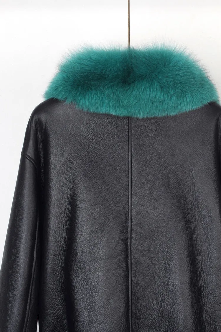 Fox Fur Collar Motorcycle Coats