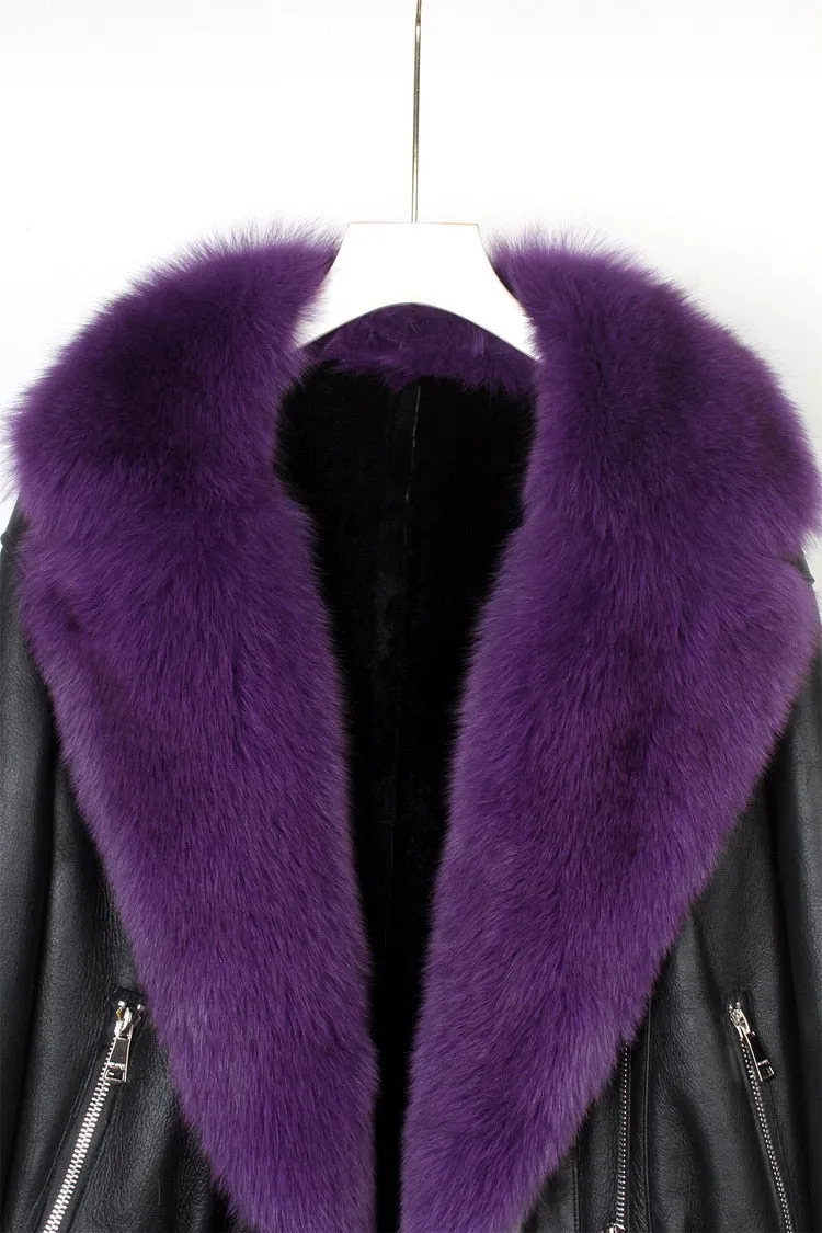 Fox Fur Collar Motorcycle Coats