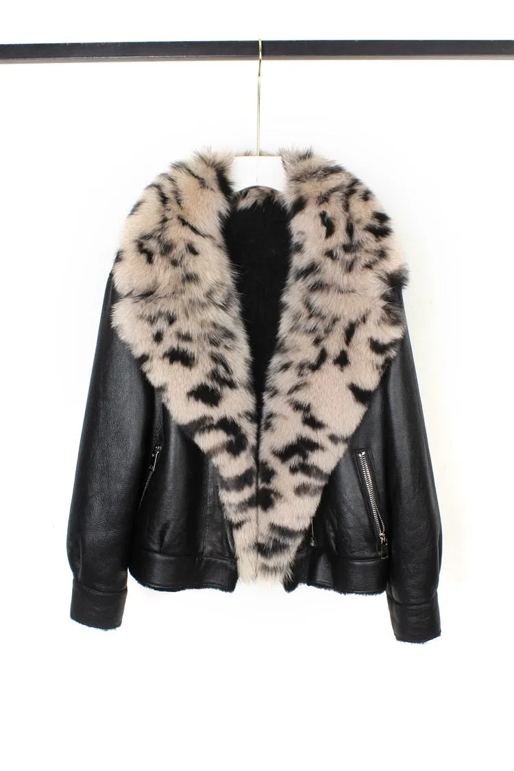 Fox Fur Collar Motorcycle Coats