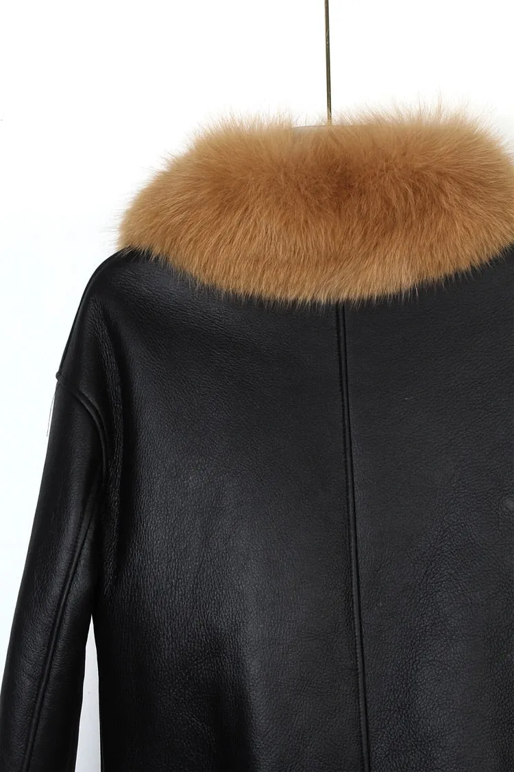 Fox Fur Collar Motorcycle Coats