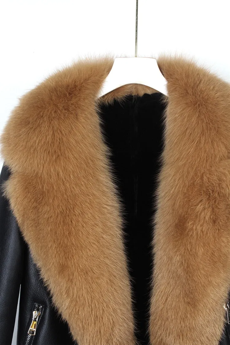 Fox Fur Collar Motorcycle Coats