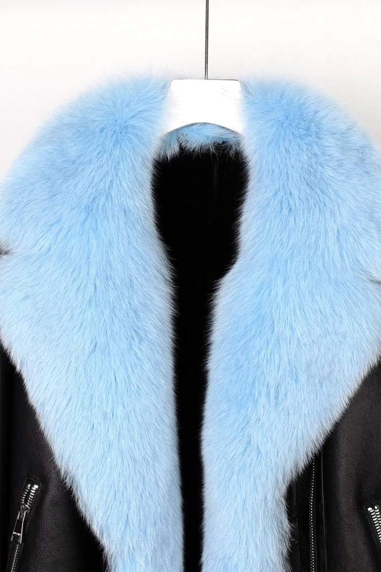 Fox Fur Collar Motorcycle Coats