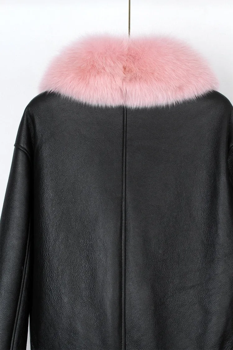 Fox Fur Collar Motorcycle Coats