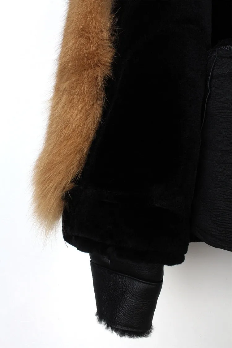 Fox Fur Collar Motorcycle Coats