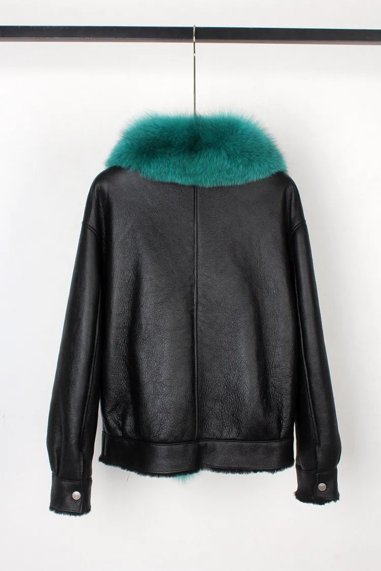 Fox Fur Collar Motorcycle Coats