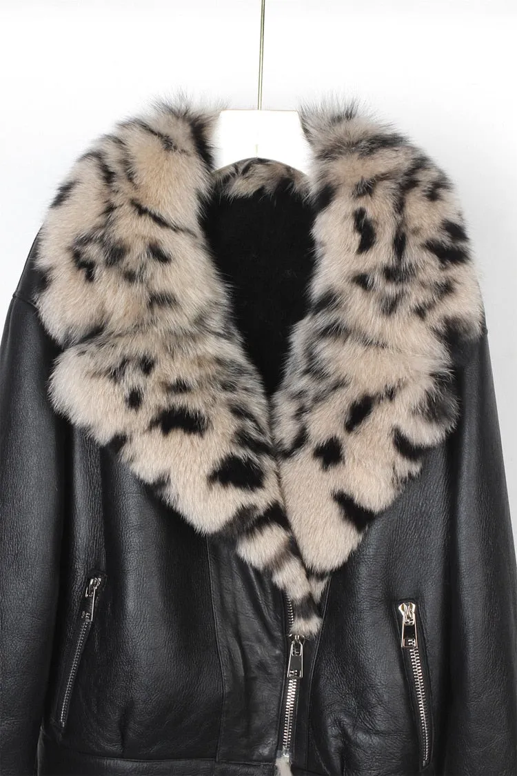 Fox Fur Collar Motorcycle Coats