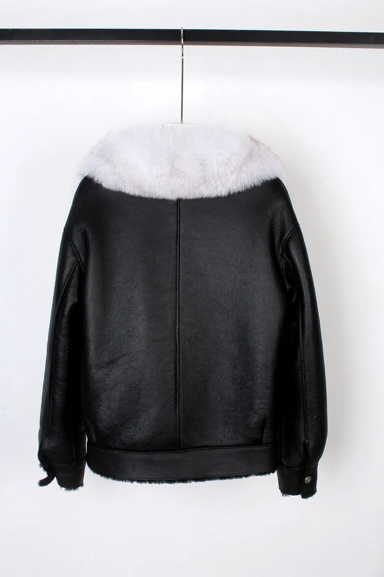 Fox Fur Collar Motorcycle Coats