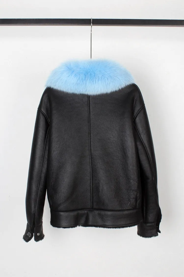 Fox Fur Collar Motorcycle Coats